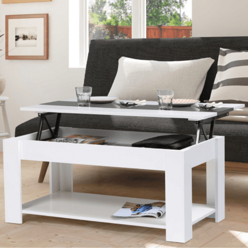 Table Basse Relevable Blanche 