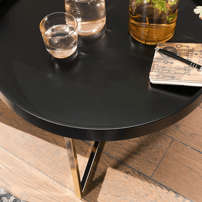 Table Basse Ronde Noire Métal